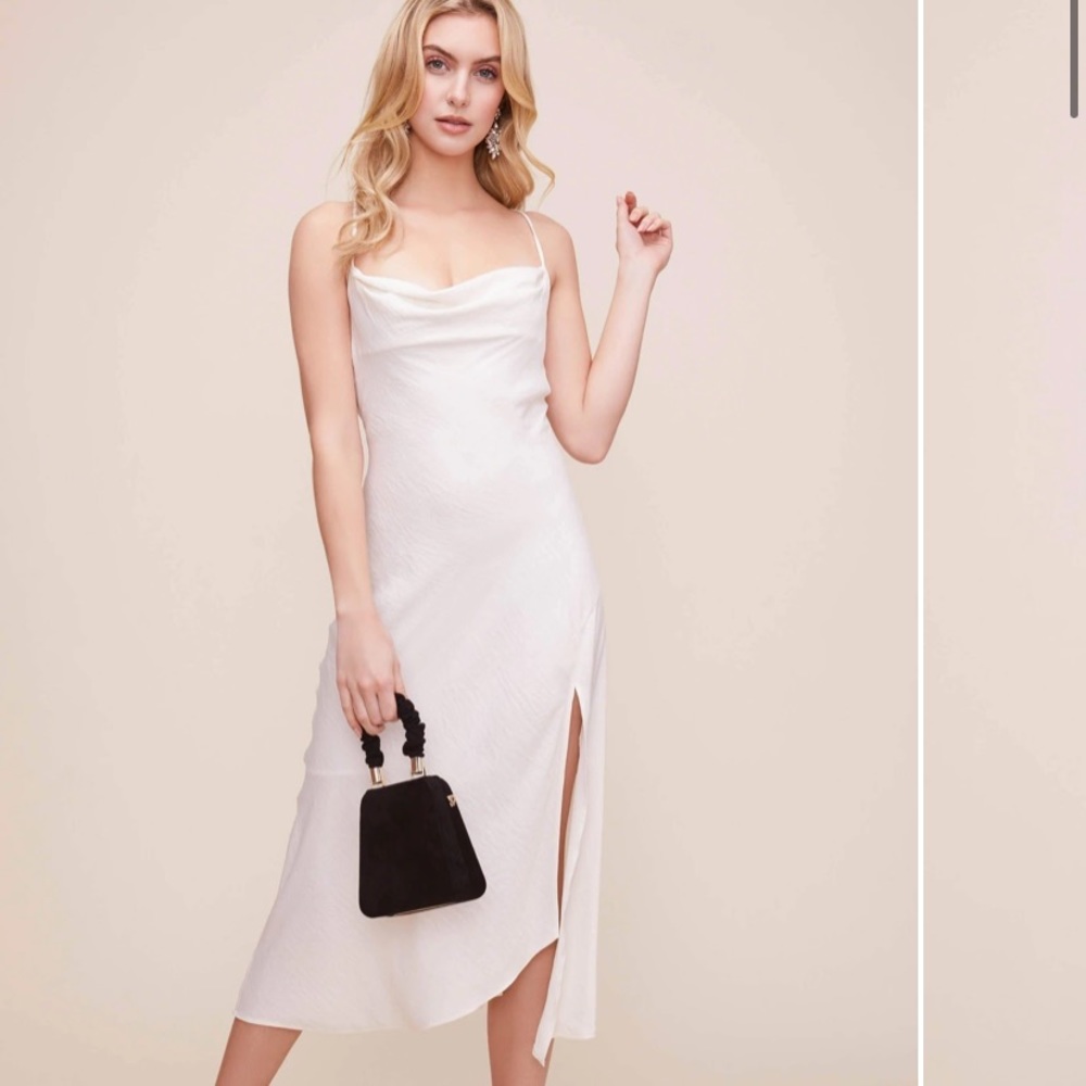 Astr the Label Gaia Midi Slip Dress White